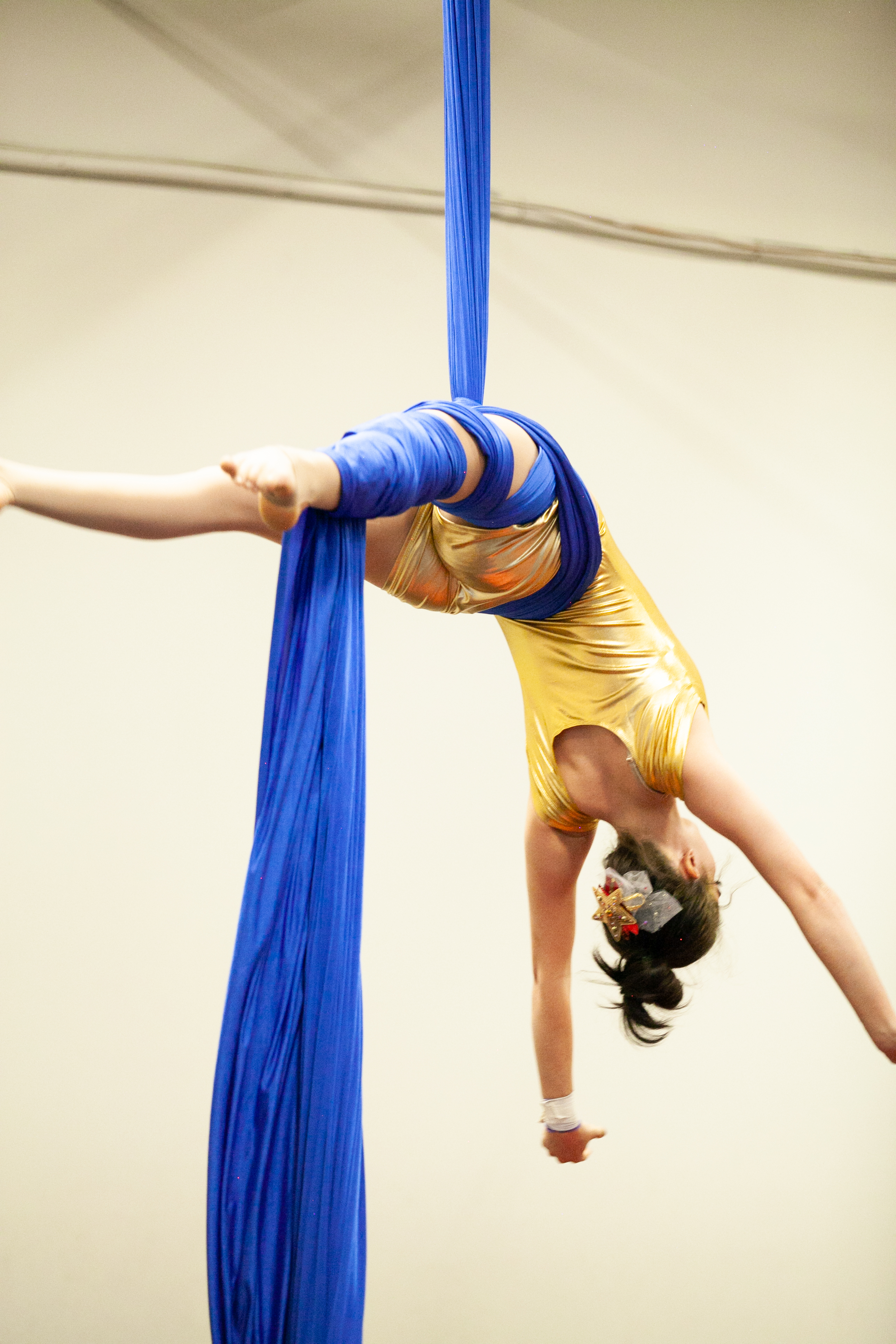A teen student performing